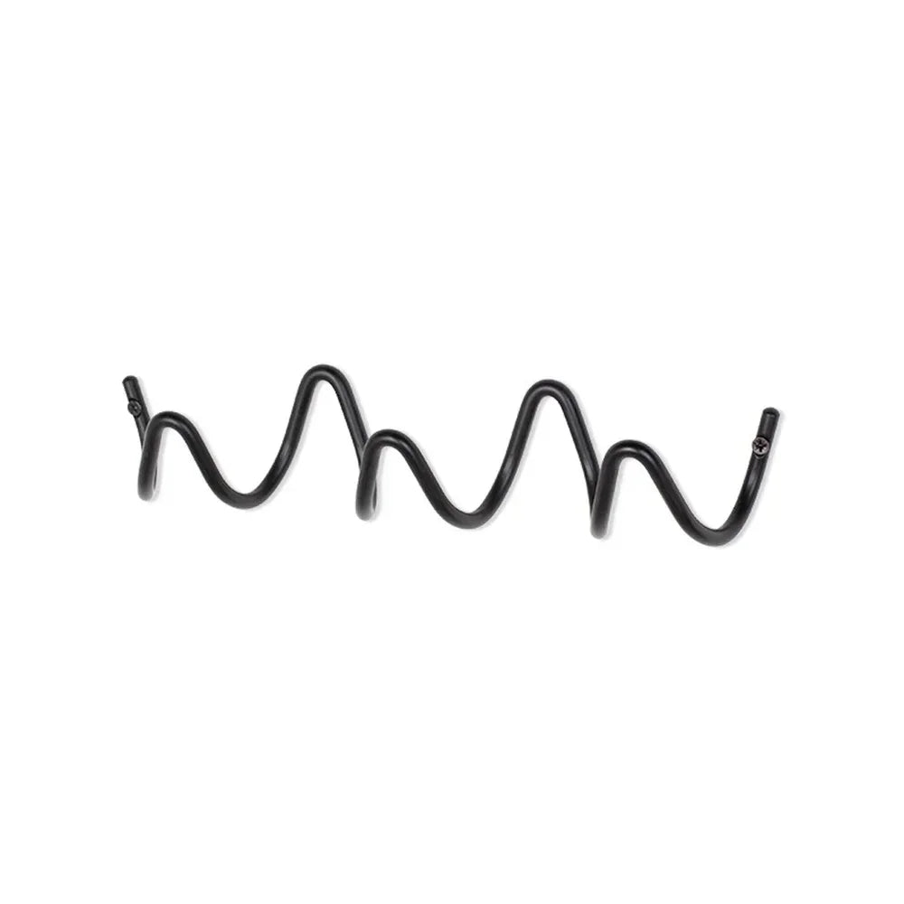 Wrought Iron Wall Hook Rack Wave Design for Entryways