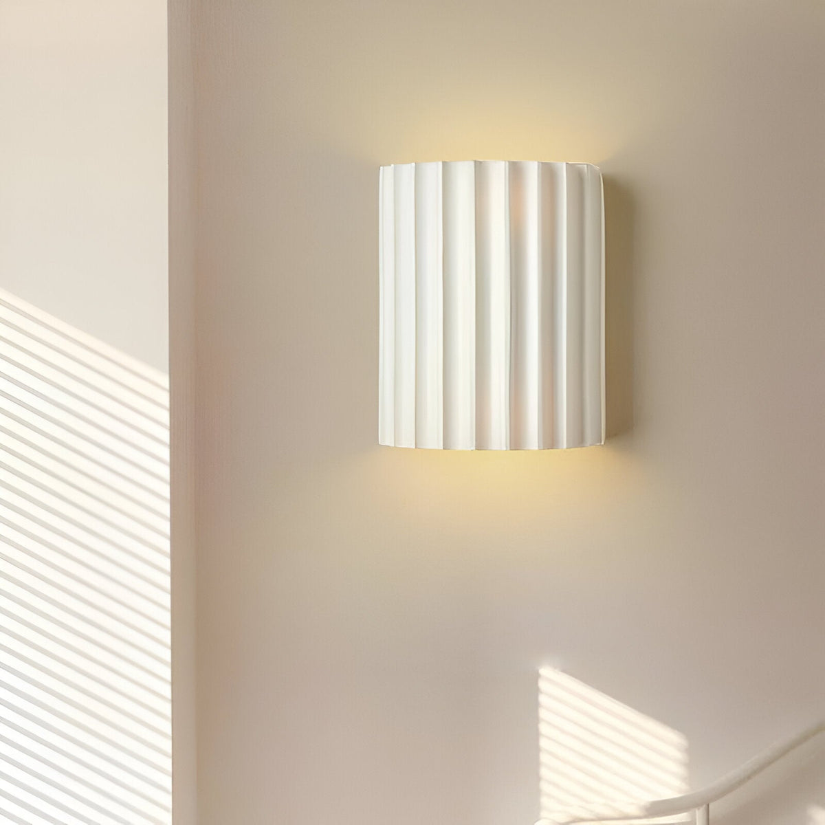 Wall Light Resin Plaster Shade Sculptural Minimalist Bedroom Hallway Reading