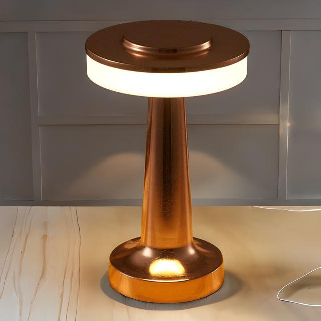 Touch Lamp Cordless Rechargeable LED Metal Bistro Style Dimmable Bedside Nightstand Light