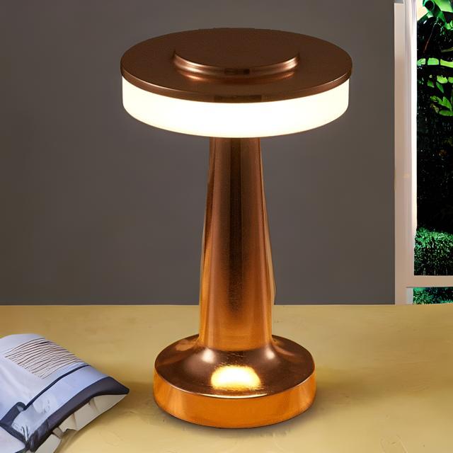 Touch Lamp Cordless Rechargeable LED Metal Bistro Style Dimmable Bedside Nightstand Light