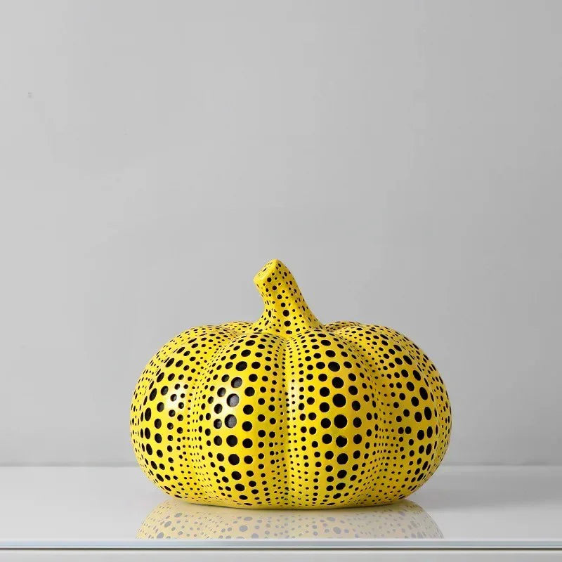 Polka Dot Ornament Collection Pumpkin Pear Owl and Bird