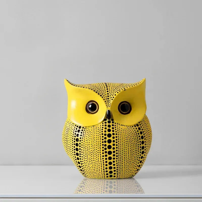 Polka Dot Ornament Collection Pumpkin Pear Owl and Bird