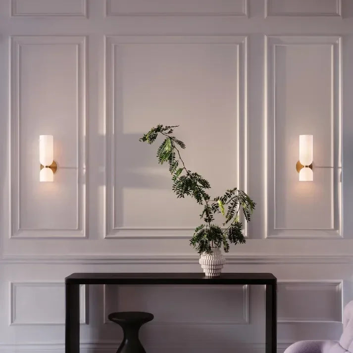 Double Glass Shade Wall Lamp E14 Sconce for Hallways