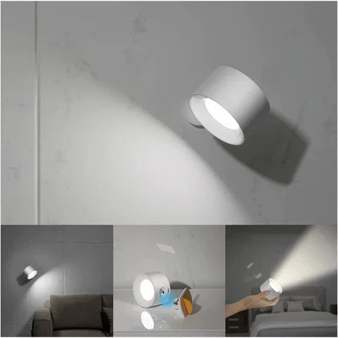 Wireless Wall Sconce Rechargeable LED Magnetic 360 Rotating Dimmable Reading Light